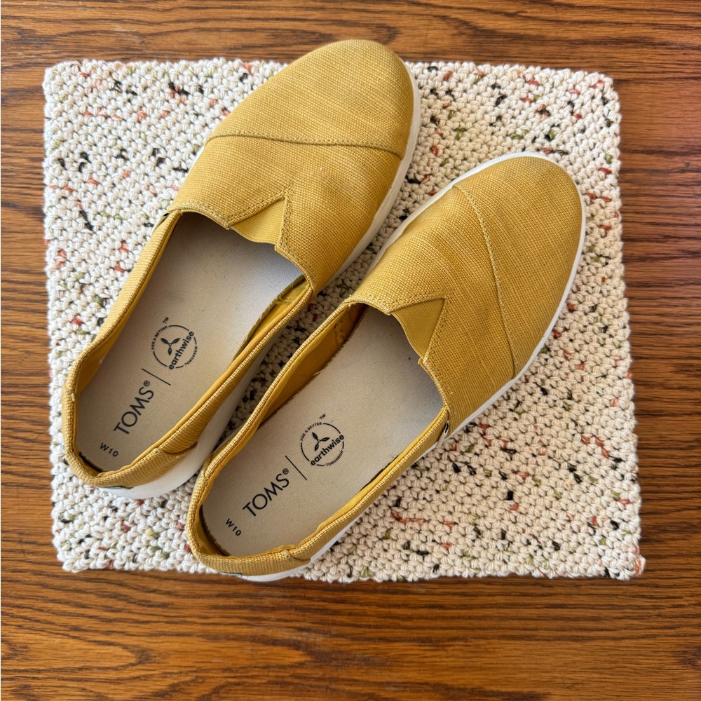 TOMS Mustard Canvas Slip-Ons